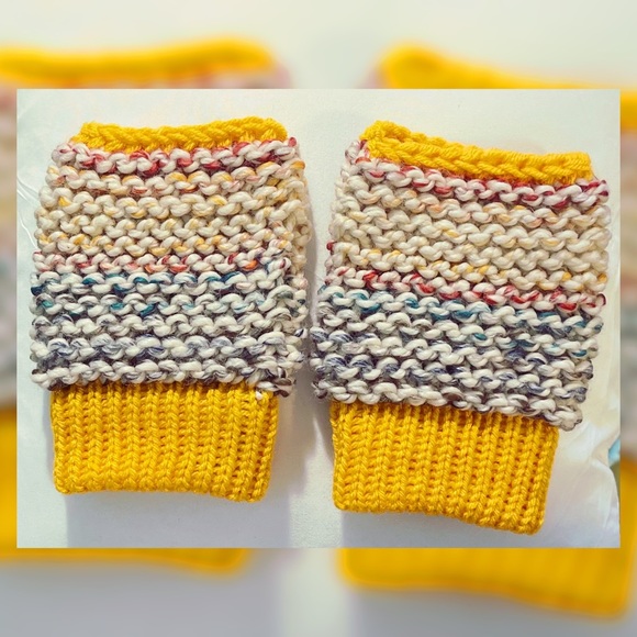 Handmade Hand Crafted Knit fingerless gloves S-XL hands Typing gloves - Picture 3 of 3